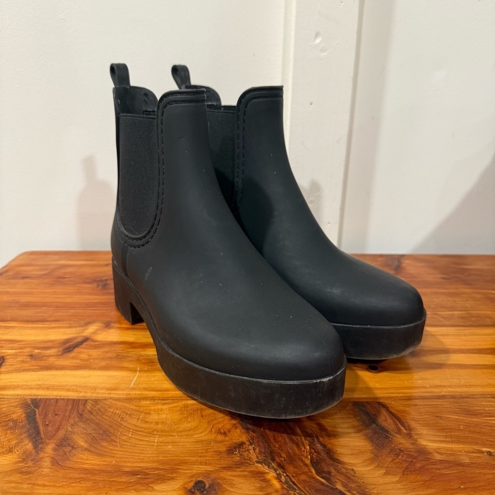 Jeffrey Campbell Chelsea Cloudy Black Rain Boots